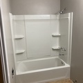Bathroom tub walls and paint complete